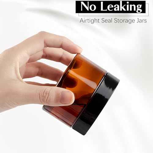 TUZAZO 4 Oz Amber Plastic Cosmetic Jars Leak Proof Small Container with lids for Cream, Lotion, Powder, Ointments, Beauty Products, 12 Pcs