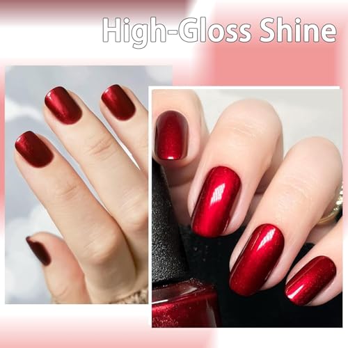 6 Colors Nail Polish, 12ml¡¿6 Quick Dry Nail Lacquer, Super Lustrous Nail Enamel Polish, Shimmer Iridescent Ultrachrome Nail Art Varnish, 0.41 fl oz