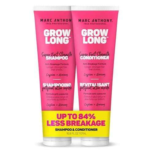 Marc Anthony Shampoo and Conditioner Set, Grow Long Biotin - Anti-Frizz Deep Conditioner For Split Ends & Breakage - Vitamin E, Caffeine & Ginseng for Curly, Dry & Damaged Hair