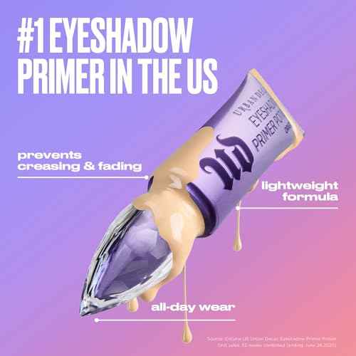 Urban Decay Shimmer Eyeshadow Primer Potion Sin - Champagne Shimmer Eye Primer for Crease-Resistant & Long-Lasting Eye Makeup, Smooths & Preps Eyelid Base, For Vibrant Color, All Skin Tones, Vegan