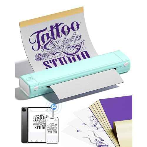 Itari M08F Wireless Tattoo Stencil-Printer - Tattoo Transfer Machine Thermal Copier with 10pcs Transfer Paper, Bluetooth Stencial Printer for Tattooing, Compatible with Smartphone & PC, Green