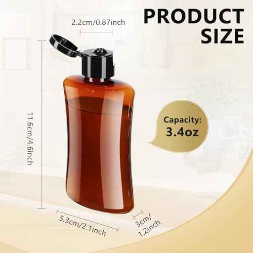 Domensi 36 Pcs 3.4 oz Travel Bottles Bulk Plastic Squeeze Lotion Bottles with Flip Cap Small Portable Travel Leak Proof Refillable Empty Cosmetic Container for Toiletries Liquid Shampoo(Amber)