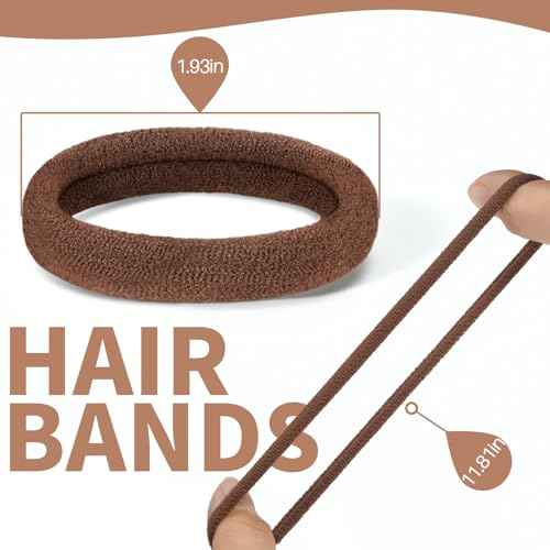 TsMADDTs Hair Nets and U Shaped Pins Set - 30 Hair Nets, 30 2.4 INCH Hair Pins, 5 Hair Bands, Brown