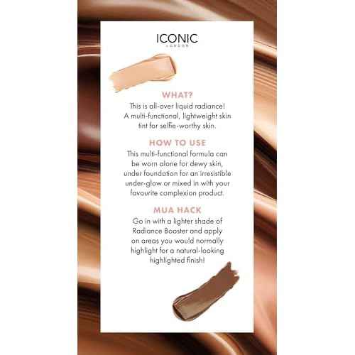ICONIC LONDON Radiance Booster | Liquid Radiance Lightweight Skin Tint for a Glowy Makeup Look, Cruelty Free, Vegan Makeup