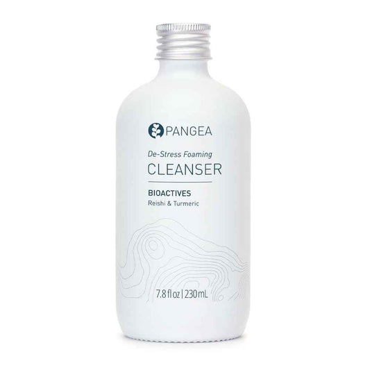 Pangea Organics Natural Reishi + Turmeric De-Stress Foaming Facial Cleanser | Vegan, Non-Toxic, Gentle & Hydrating | Sustainable Glass Bottle (7.8 fl oz | 230 ml)