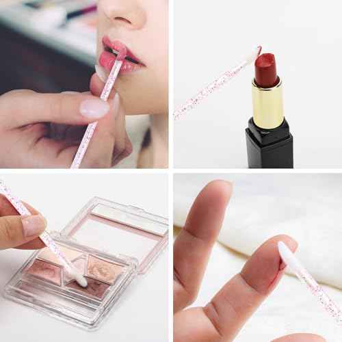Tbestmax 200 Lip Applicators Disposable Lip Brushes Crystal Lipstick Lip Gloss Wands, Pink