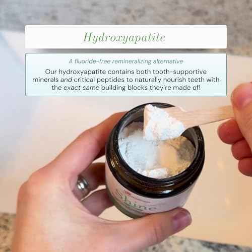 OraWellness Shine Remineralizing Tooth Powder with Hydroxyapatite, Made in The USA, Fluoride Free Tooth Repair, Natural Teeth Whitening Powder, Teeth Polish & Stain Remover, Mint