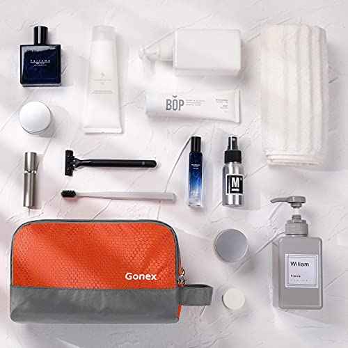 Gonex Travel Toiletry Bag Nylon, Shaving Bag Toiletry Organizer Orange
