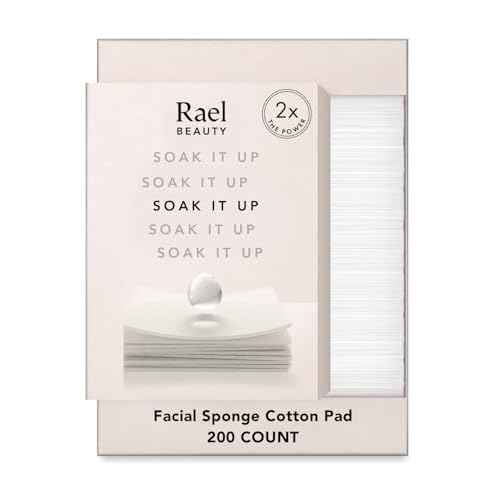 Rael Cotton Pads for Face - Facial Sponge, Square Pad Use with Toner, Makeup Remover, Lint-Free, Soft and Thin, Korean Skin Care (200 Count)