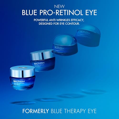 Biotherm Blue Pro-Retinol Wrinkle Smoothing Eye Cream, Anti-Wrinkle and Dark Circles Eye Care with Biotech Plankton & Pro-Retinol, Smoothes and Brightens, Ophthalmologically Tested, Vegan, 0.5 Fl. Oz