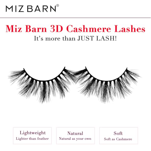 Miz Barn Lashes 3D Cashmere Long Extension Eyelashes Natural Look Soft Reusable Fake Eyelashes Multipack Wispy False Lashes 5 Pairs Natural Strip Eyelashes (CG201)