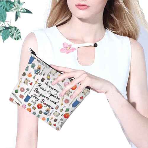 PXTIDY D Mom Makeup Bag D Mom Gift Awesome Moms Explore and Slay Dragon Playing Gamer Gift