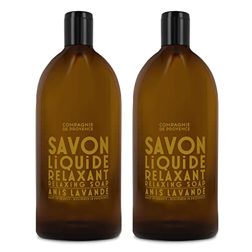 Compagnie de Provence Savon de Marseille Extra Pure Liquid Soap - Anise Lavender - Bulk 67.6 Fl Oz Plastic Bottle Refill