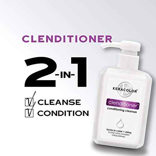 Keracolor Clenditioner Cleansing Conditioner, Color Protecting Keratin-Infused Co-Wash, Prevents Fade, 2 Sizes