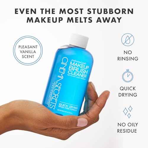 Cinema Secrets Original Blue Vanilla Makeup Brush Cleaner Spray - Professional Cleanser for Makeup Brushes - Quick-Drying, Rinse-Free Formula - Removes Stubborn Waterproof Make Up