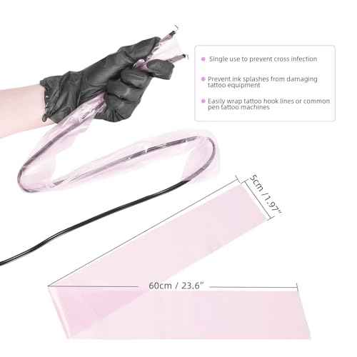 100pcs Clip Cord Sleeves Disposable Pink Tattoo Machine Gun Accessories Tattoo Supplies