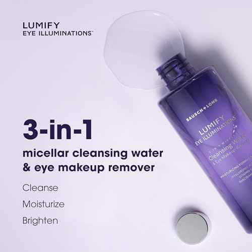 LUMIFY Eye Illuminations Cleansing Water & Eye Makeup Remover, 3-in-1 Micellar Water Contains Hyaluronic Acid, Vitamin C & Niacinamide, Hypoallergenic, Removes Waterproof Makeup, 5.4 Oz (160 mL)