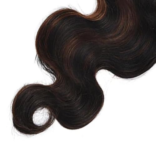 BilltiiWW P1B30 Body Wave Bundles Human Hair Two Tone Black and Brown With Highlights Brazilian Weave Soft and Silky for Women 26 28 30 Inch
