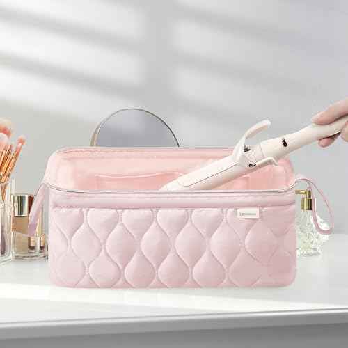 Hair Tools Travel Bag for Shark Flex Fusion Puffer Flexstyle Carring Case Portable Dyson Airwrap Travel Case for Shark Hair Dryer Flat Curing Iron Organizer (Pink)