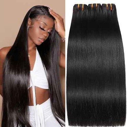 BLACKMOON Raw Human Hair Bundles, 16a Raw Indian Hair, 100% Unprocessed Virgin Straight Bundles, Triple Lifespan Than Regular Virgin Hair, 22 Inches Double Weft 100g/Bundle Natural Black