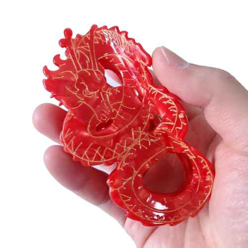 Dragon Hair Clip,Acetate Hair Claw,Small Hair Clips for Women,Red