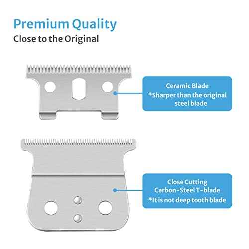 2 Pack T-Blades Compatible with Andis T-Outliner G, GO, GTO, GTX, Headliner LS2, LS3 Replacement
