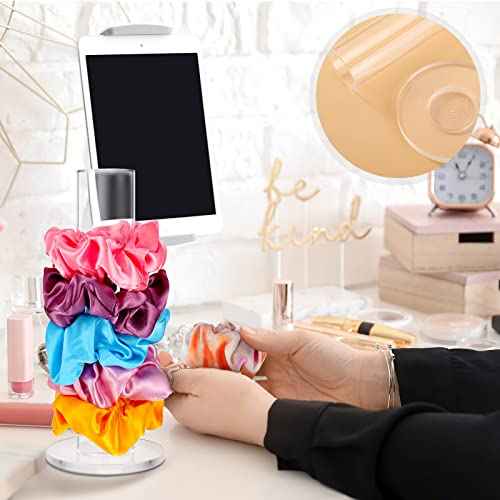 3 Pcs Scrunchie Holder 9 Inch Hair Tie Organizers Stand Acrylic Bracelet Holder Clear Accessories Display Jewelry Bangle for Cute Room Decor Woman Gift Storage Christmas