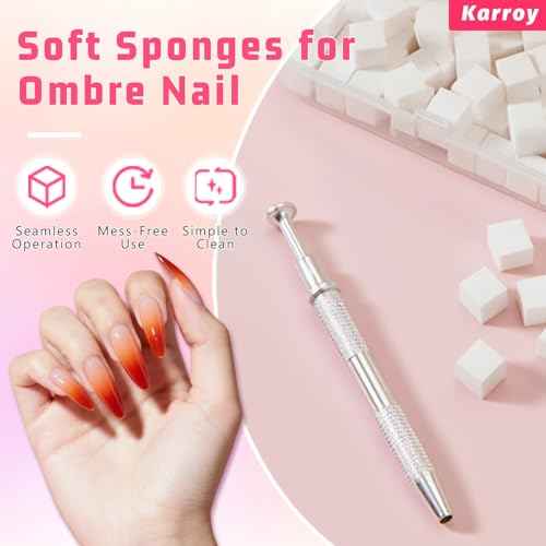 100pcs Sponges with Grabber and Nail Art Brushes, Nail Tools Set for Ombre Gradient Nail Gel Painting Gel Kit Multifunctional Nail Brushes for Nail Design (Brushes Grabber Sponges)