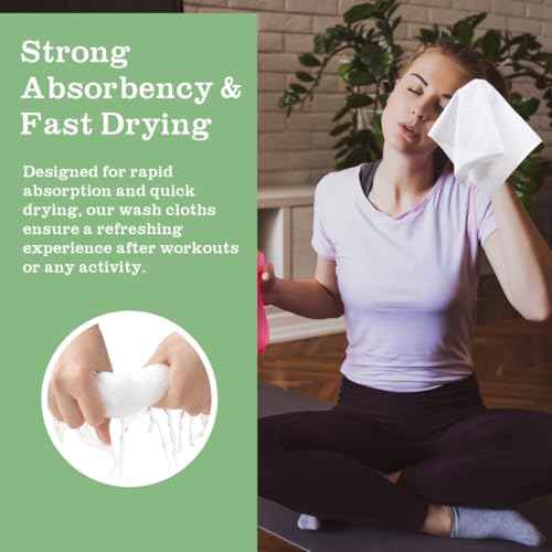 Washcloths Bulk - 100 Pack - Face Towels (12" x 12"), Highly Soft Wash Cloths and Hand Towels, Fast Drying Multi-Purpose Microfiber Cleansing Cloths for Bathroom, Hotel, Spa, and Salon - White