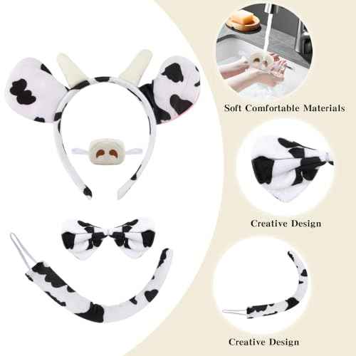 Bear/Cheetah/Cow/Donkey/Elephant/Pig Costume Set, Costume Accessories for Birthday/Halloween/Cosplay/Party Decoration