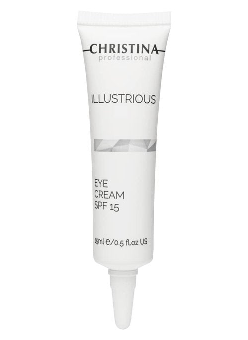 -CHRISTINA- Illustrious Eye Cream with SPF 15 and Hyaluronic Acid | Peptide Cream with Vitamin E for Revitalizing, Nourishing the Skin | Targets Pigmentation, Signs of Aging, Dark Circles 15ml