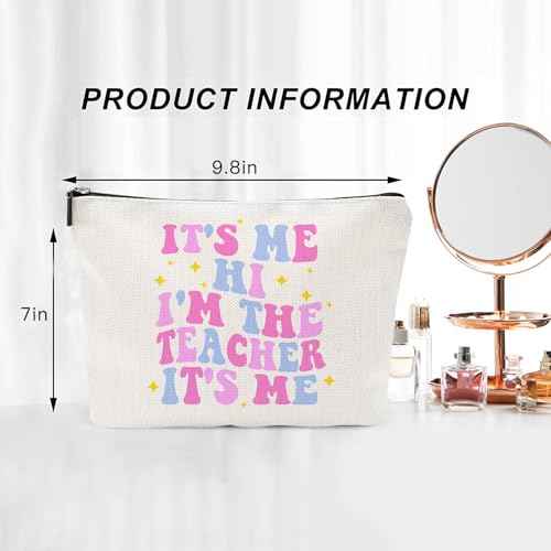 It¡¯s Me Hi I¡¯m the Teacher It¡¯s Me Makeup Bag - Teacher Gifts for Women 2025, Teacher Appreciation Gifts for Teachers, Funny Teacher Cosmetic Bag for Birthday or Christmas