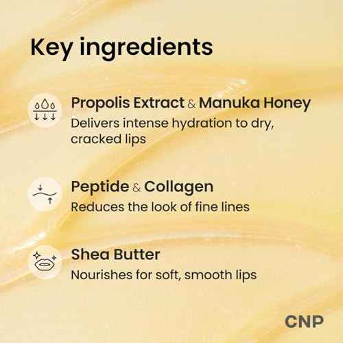 CNP Honey Lip Butter - Propolis Lipcerin¢â 01 Original, Hydrating Overnight Manuka Lip Balm & Mask, 12hr Long-Lasting Moisture, Stocking Stuffers, Gifts for Women, 0.5 fl.oz.
