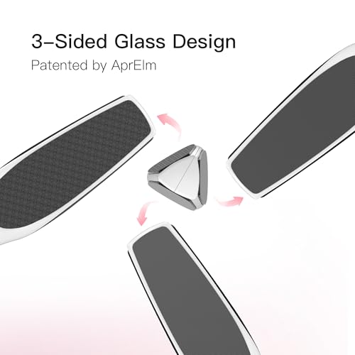 AprElm-H3 Professional 3-Sided Glass Foot Callus Remover, 3-in-1(Coarse, Medium, Fine) Foot File Pedicure Tools for Feet Hard Skin Smooth Polishing (White)