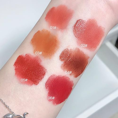 6 Colors Velvet Matte Liquid Lipstick set, Cute Rabbit Lip Glaze 2 in 1 Key Chain Lip Gloss Lip Stain, Waterproof Non-Stick Cup Long Lasting Lip Clay Cute Lip Makeup for Girls (A)