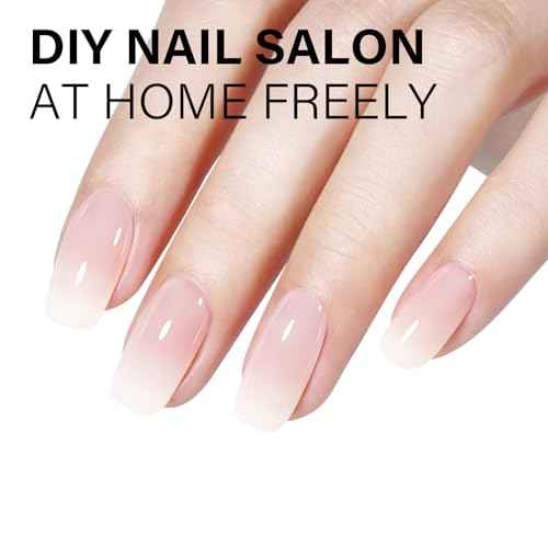 AILLSA Milky Pink Nude Gel Nail Polish, 15ml Translucent Soak Off UV LED Light Cure Gel Polish, Long Lasting for French Nail Art Salon DIY Manicure at Home