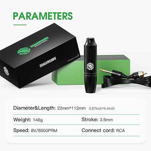 Dragonhawk Tattoo Gun Kit Wireless Tattoo Machine Beginner Tattoo Kit Complete Tattoo Pen Kit Pro Cartridges Tattoo Supplies W085D