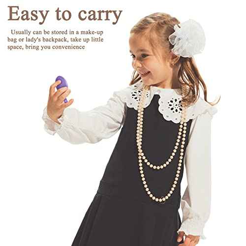 24 Pcs Handheld Mirror with Handle, 2.4 x 1.6 Inch, Small Portable Round Mirror Bulk for Kids Travel Makeup Classroom Camping Daily DIY Crafts