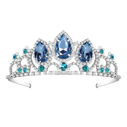 Princess Crown Girls Crystal Tiara Sparkle Gold Crown Halloween Cosplay Hair Accessories Girls Tiara Wedding Tiara for Sweet Birthday Gifts