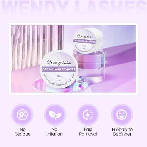Lash Remover for Lash Extensions Low Irritation 10g Cream Glue-Remover Professional Fast Sensitive Skin Dissolution Lash Extension Remover By WENDY LASHES£¨Rose,10g£©