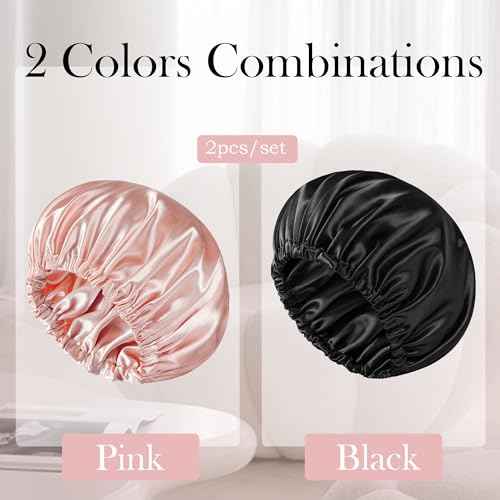 Satin Bonnet Double Layer Silk Bonnet for Sleeping Women Hair Care for Natural Curly