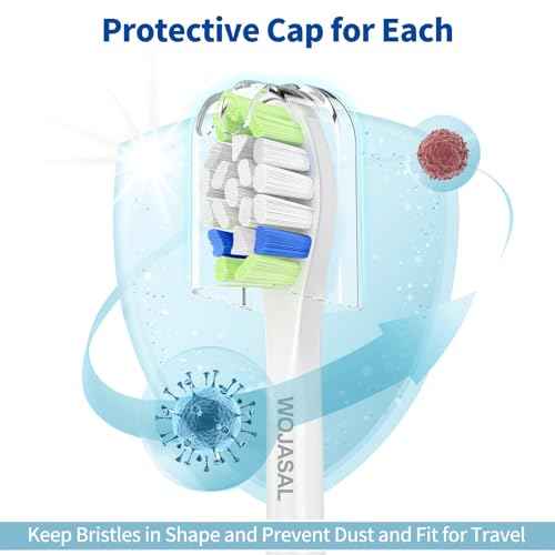 Replacement Toothbrush Brush Heads Compatible with Philips Sonicare Electric Toothbrushes with Click-on System Dupont Bristles for Optimal Plaque Remove, Pack of 10, White