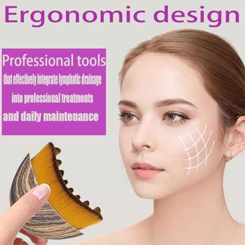 ANGEO Lymphatic Contour Face Brush ? Soft Bristle Lymphatic Drainage Massager, Facial Sculpting Tool for Chin & Jawline, Gentle Lymphatic Face Brush for Daily Skincare & Spa Treatments