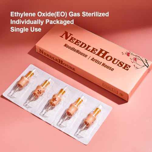 10PCS Clover Finger Ledge Tattoo Needles Cartridge, #12 Standard 11 Round Liner Professional Disposable Cartridges for Rotary Tattoo Machines (1211RL)