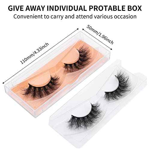 DYSILK Eyelashes Mink Lashes Fluffy - Fluffy Lashes 5 Pairs 6D Faux Mink Eyelash False Eyelashes Natural Look Lashes That Look Like Extensions Wispy Eyelashes Strip Lashes Eye Lashes | Fluffy-16mm