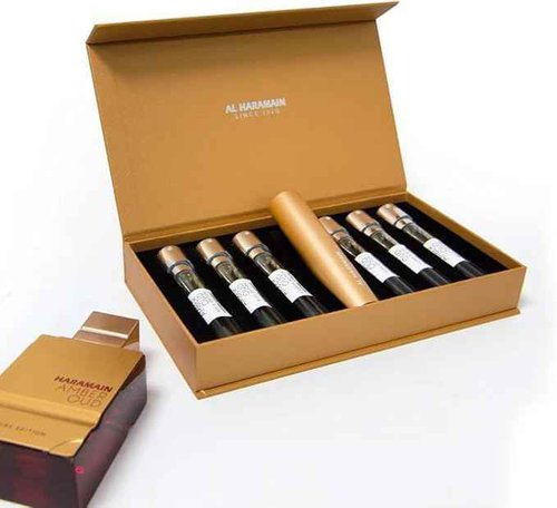 Al Haramain Discovery Collection - Amber Oud for Unisex Adult - 6 Pc Mini Gift Set 0.33oz Amber Oud,Perfume Atomiser