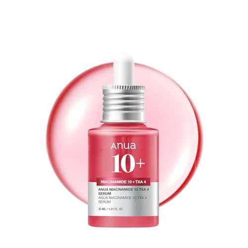 ANUA Niacinamide 10 + TXA 4 Serum, Hyaluronic Acid, Tranexamic acid, Facial Serum for Glass Skin, Clarifying, Radiant Complexion with Natural Color, Korean Skin Care (30ml /1.01 fl.oz)