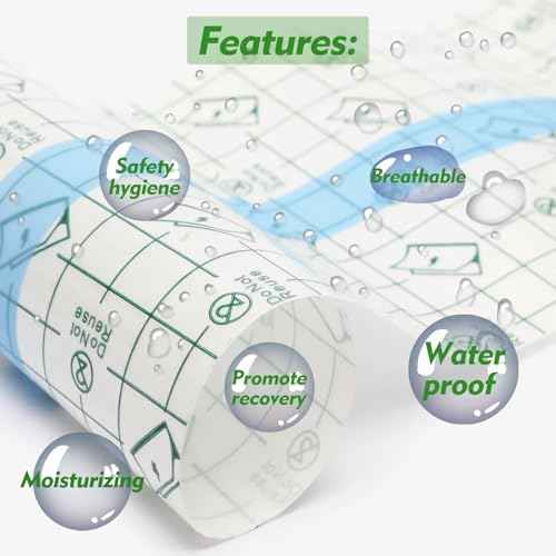 Rayyl Tattoo Aftercare Bandage Second Skin Covers Roll 6" x 2 Yard - Tattoo Waterproof Film Aftercare Bandage Waterproof, Second Skin Cover up Tape Transparent Film Healing Protective (6" x 2 Yard)