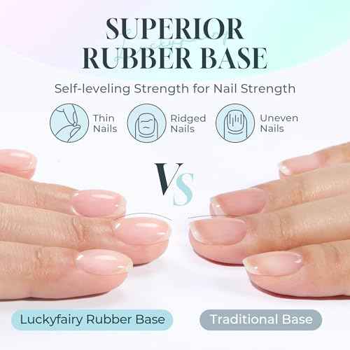 Gel Base and Top Coat Set: 15ml Rubber Base Coat, No Wipe Glassy Top Coat Gel Nail Polish, Acid-free Soak Off Combination for Nail Strengthener, Long Lasting Manicure DIY at Home Lamp Cure