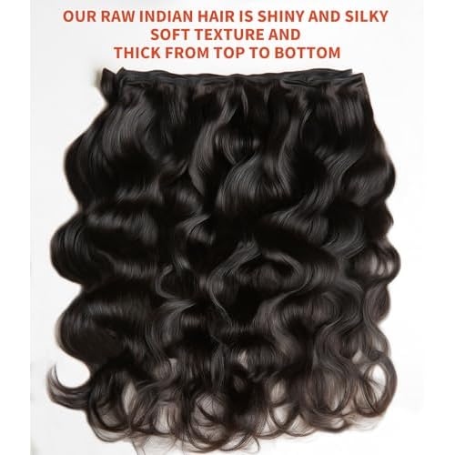 MLIP Raw Bundles Human Hair Body Wave, No Tangle Shedding, Keep Texture Silky Soft After Multiple Washes, 15A Raw Indian Hair Bundles 22 Inches, Triple Lifespan 3X